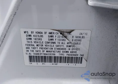 2016 Acura Ilx Premium Package/Technology Plus Package z USA, uszkodzony, nr VIN 19UDE2F79GA009398